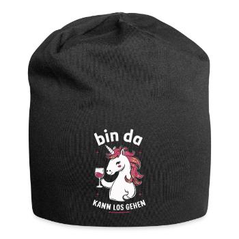 Einhorn Einhörner Fabelwesen Mystisch - Jersey-Beanie - Schwarz - Vorne