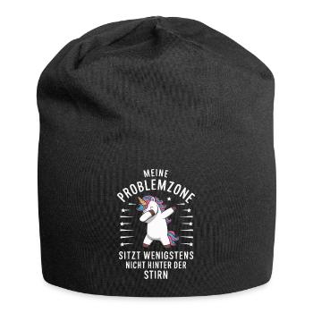 Einhorn Einhörner Fabelwesen Mystisch - Jersey-Beanie - Schwarz - Vorne