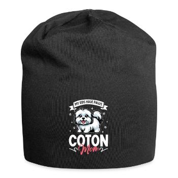 Coton de Tulear Mama - Bonnet en jersey - noir - Devant