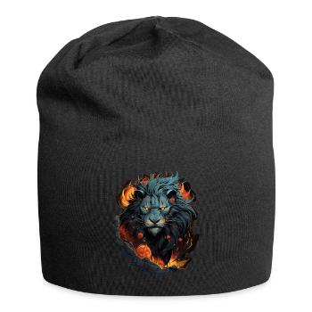 Lion, Lion's Head, Strong, Wild, Proud, Courageous, Royal - Jersey Beanie - black - Front