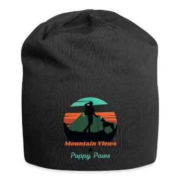 Mountain views and puppy paws - Jersey Beanie - black - Front