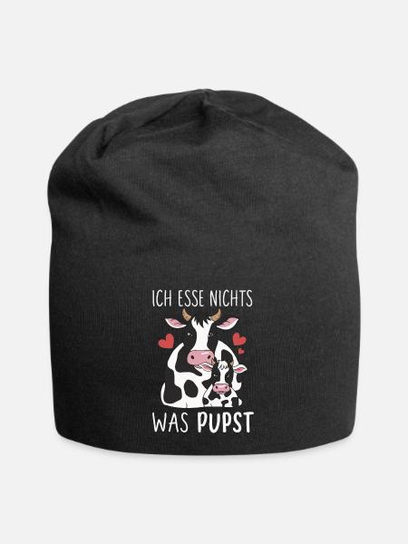 Vegetarian Vegan Animal Welfare Animal Rights Veggie - Jersey Beanie - black