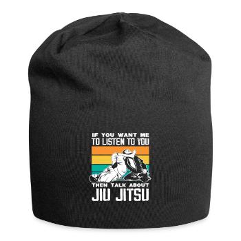 Si tu veux que j'écoute, parle de Jiu - Bonnet en jersey - noir - Devant