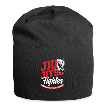 Jiu Jitsu Fighter Technique Over Strength - Jersey Beanie - black - Front