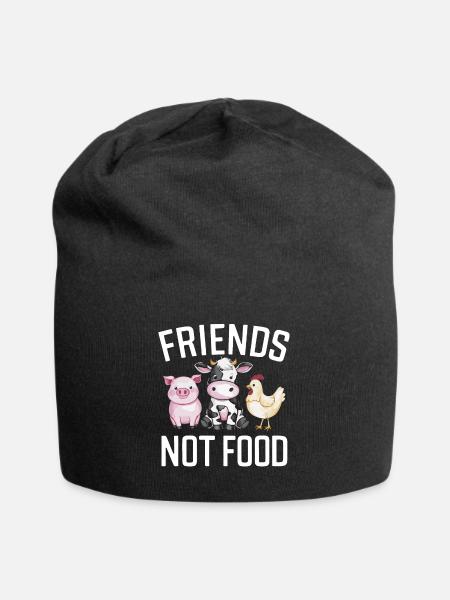Vegetarisch Vegan Veggie Vegetarier - Jersey-Beanie - Schwarz