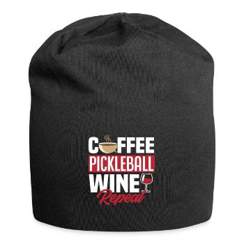 Café Pickleball Vin Répéter - Bonnet en jersey - noir - Devant