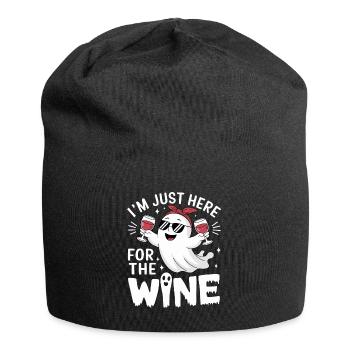 Halloween Ghost I'm just here for the Wine - Jersey Beanie - black - Front