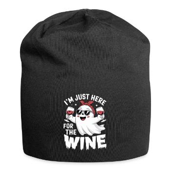Halloween Ghost I'm just here for the Wine - Jersey Beanie - black - Front