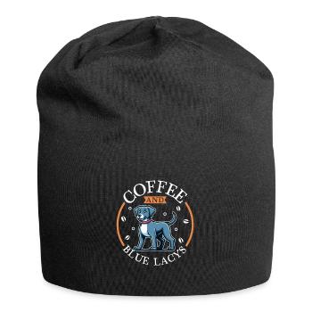 Café et dentelle bleue - Bonnet en jersey - noir - Devant