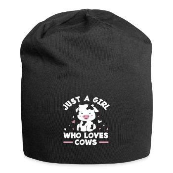 Juste une fille qui aime les vaches - Bonnet en jersey - noir - Devant