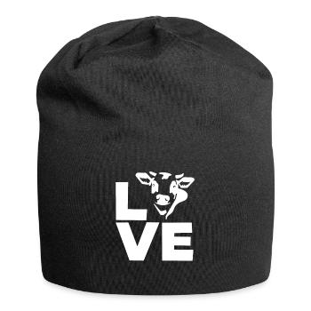Design de vache d’amour pour les amoureux des vaches - Bonnet en jersey - noir - Devant