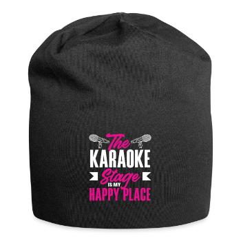 The karaoke stage is my place of happiness - Jersey Beanie - black - Front