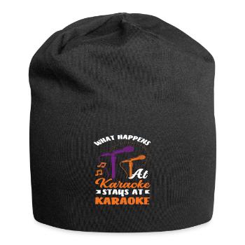 Was Bei Karaoke Passiert Bleibt Bei Karaoke - Jersey-Beanie - Schwarz - Vorne