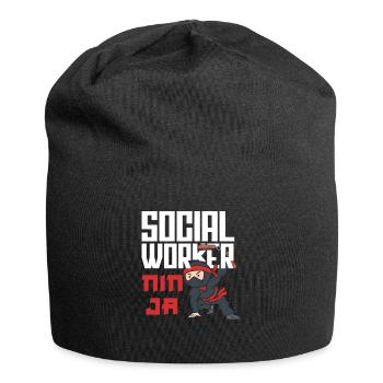 Social Worker Ninja Warrior Design - Jersey Beanie - black - Front