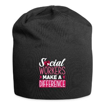 Sozialarbeiter Machen Einen Unterschied - Jersey-Beanie - Schwarz - Vorne