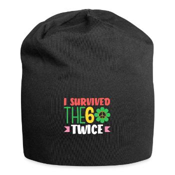 Ich Überlebte Die 60er Zweimal - Jersey-Beanie - Schwarz - Vorne