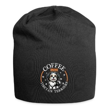 Café et terrier tibétain - Bonnet en jersey - noir - Devant