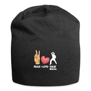 Krav Maga Friede Liebe Hobby - Jersey-Beanie - Schwarz - Vorne