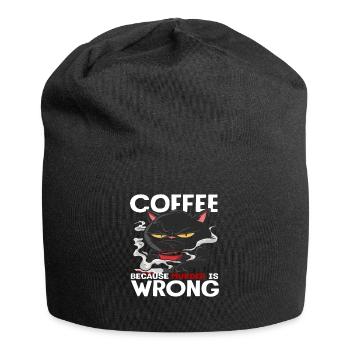 Chat amateur de café parce que le meurtre est une erreur - Bonnet en jersey - noir - Devant