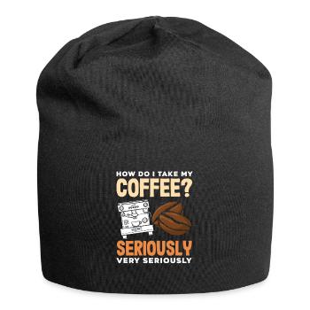 Question des amateurs de café : prenez-le très au sérieux - Bonnet en jersey - noir - Devant