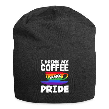 Les amateurs de café fiers de fierté - Bonnet en jersey - charbon - Devant