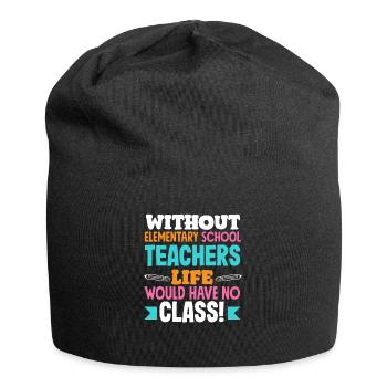 Grundschullehrer Ohne Lehrer Leben Ohne Klasse - Jersey-Beanie - Schwarz - Vorne