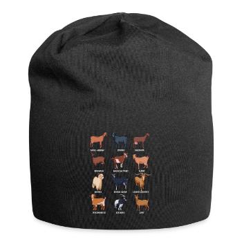 Verschiedene Kawaii Ziegen - Jersey-Beanie - Schwarz - Vorne