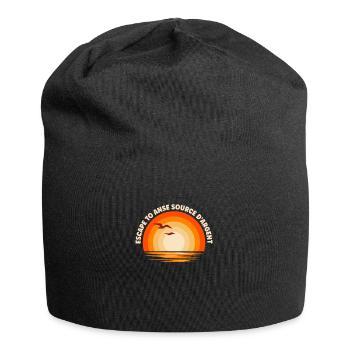 I'm fleeing to Anse Source d'Argent - Jersey Beanie - black - Front