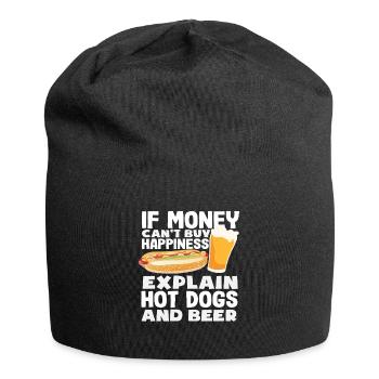 Déclarez les hot-dogs et la bière aux amateurs de hot-dogs - Bonnet en jersey - noir - Devant