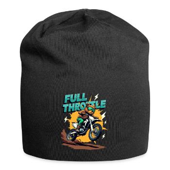 Full Throttle Bear Motocross Motorcycle - Jersey Beanie - black - Front