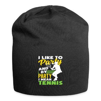 Ich Feier Gerne Und Mit Feiern Meine Ich Tennis - Jersey-Beanie - Schwarz - Vorne