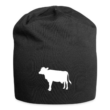 Kuh Muh Rind Tier Rindvieh Bauernhof Geschenk - Jersey-Beanie - Schwarz - Vorne