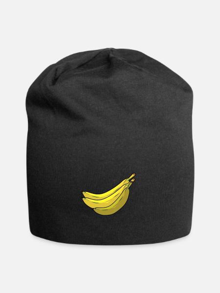 Obst Früchte Bananen Banane Vitamine Nahrung - Jersey-Beanie - Schwarz