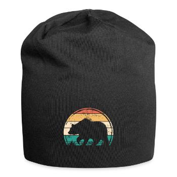 Bear animal wilderness bears daddy bear mom bear wild animal - Jersey Beanie - black - Front