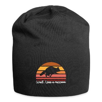 Retro Raccoon Hunting Raccoon Hunter Hunting Vacation - Jersey Beanie - black - Front
