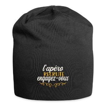 apéro recrute engagez vous - Bonnet en jersey - noir - Devant
