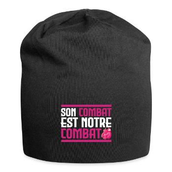 His fight is our fight - Cancer - Jersey Beanie - black - Front