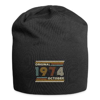 50th Birthday October 1974 Vintage Original Retro - Jersey Beanie - black - Front