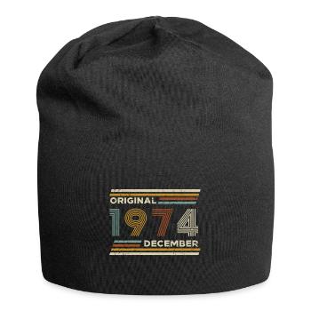 50th Birthday December 1974 Vintage Original Retro - Jersey Beanie - black - Front