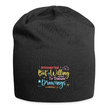 Artist Painter Graphic Willing To Discuss Drawings - Jersey Beanie - black - Front