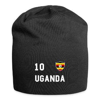 Uganda Flagge, Geschenk - Jersey-Beanie - Schwarz - Vorne