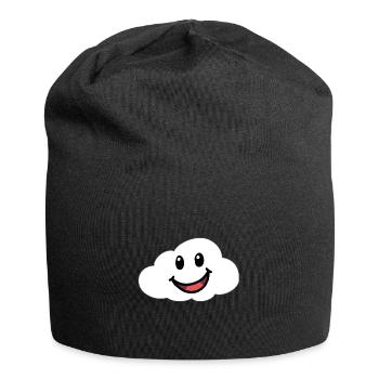 Emotionen Gefühle freundliche Wolke Himmel - Jersey-Beanie - Schwarz - Vorne