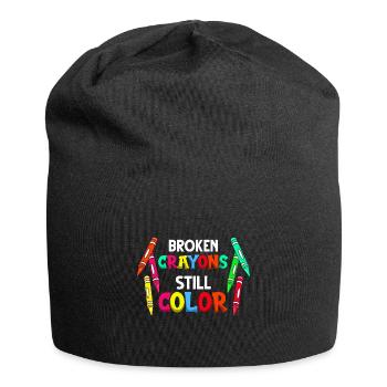 Crayon Box Colored Pencil Wax Case Wax Crayon - Jersey Beanie - black - Front