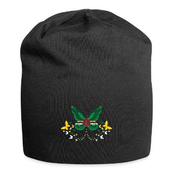 Dominica Dominican Dominica Flag Butterflies - Jersey Beanie - black - Front