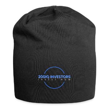 200IQ-Anleger investieren jetzt - Jersey-Beanie - Schwarz - Vorne