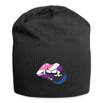 Halloween Vampir Mund - Jersey-Beanie - Schwarz - Vorne