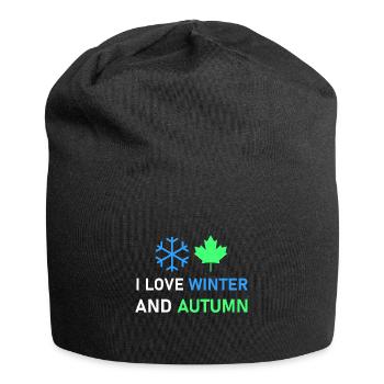 I love winter and autumn - Jersey Beanie - black - Front