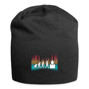 Evolution de l’homme DJ Techno Vinyle Rétro Vintage - Bonnet en jersey - noir - Devant
