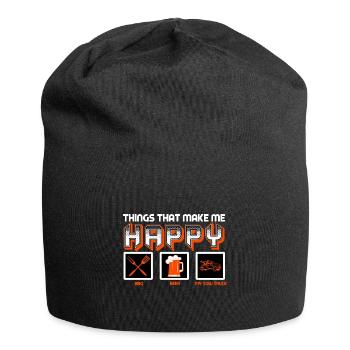 Things That Make Me Happy BBQ Beer My Tow Truck - Jersey Beanie - black - Front