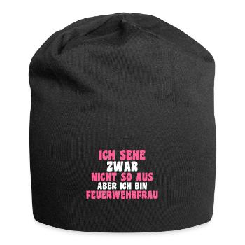Feuerwehr Feuerwehrfrau - Jersey-Beanie - Schwarz - Vorne